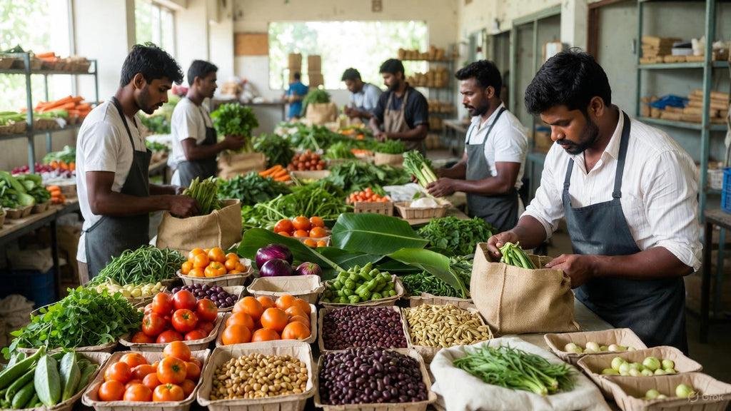 Low-investment agriculture business ideas for students featuring fresh produce marketing, farm products, and digital agribusiness management