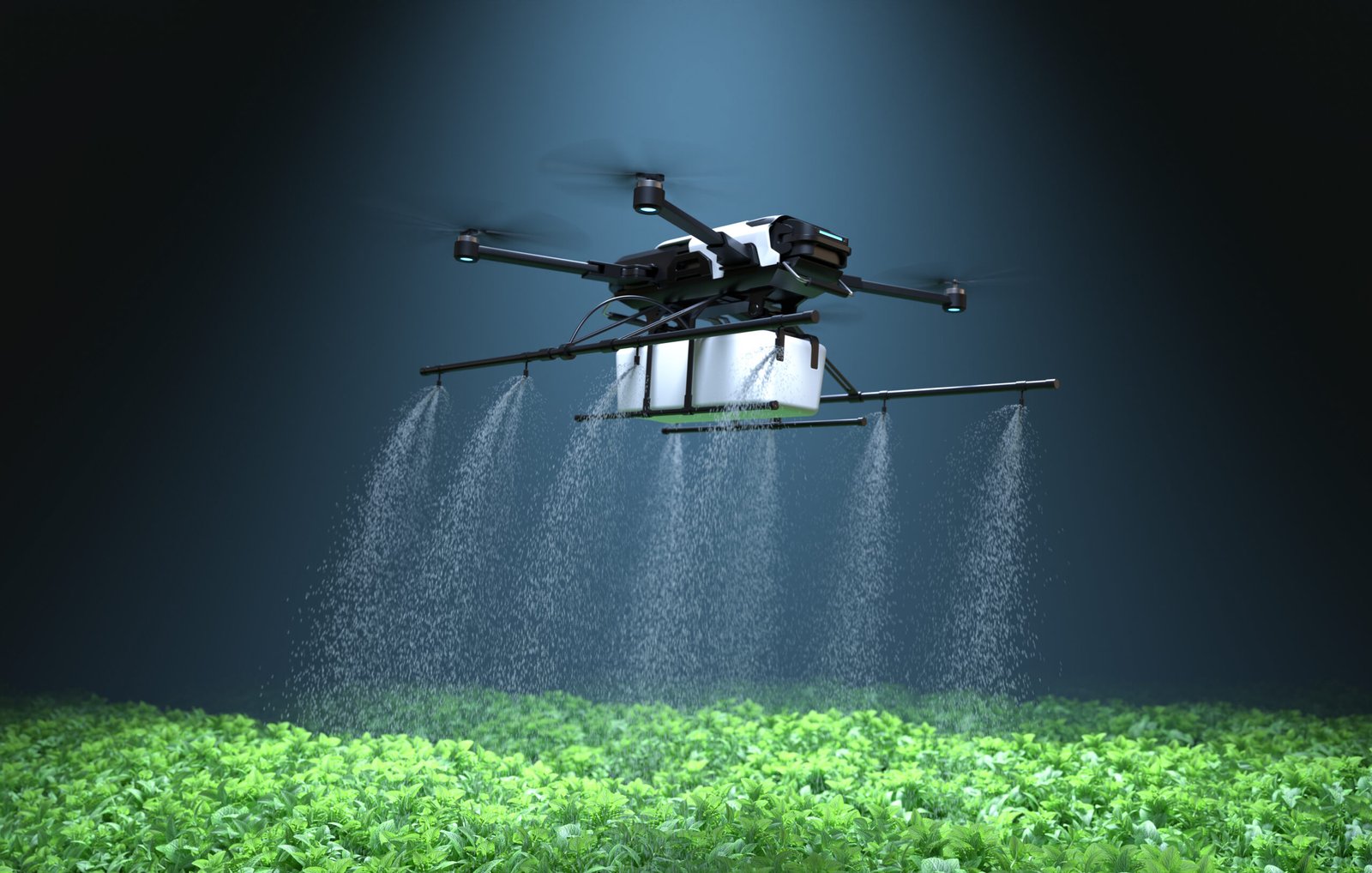 smart farming and agri tech drone spraying fertilizers vegetables