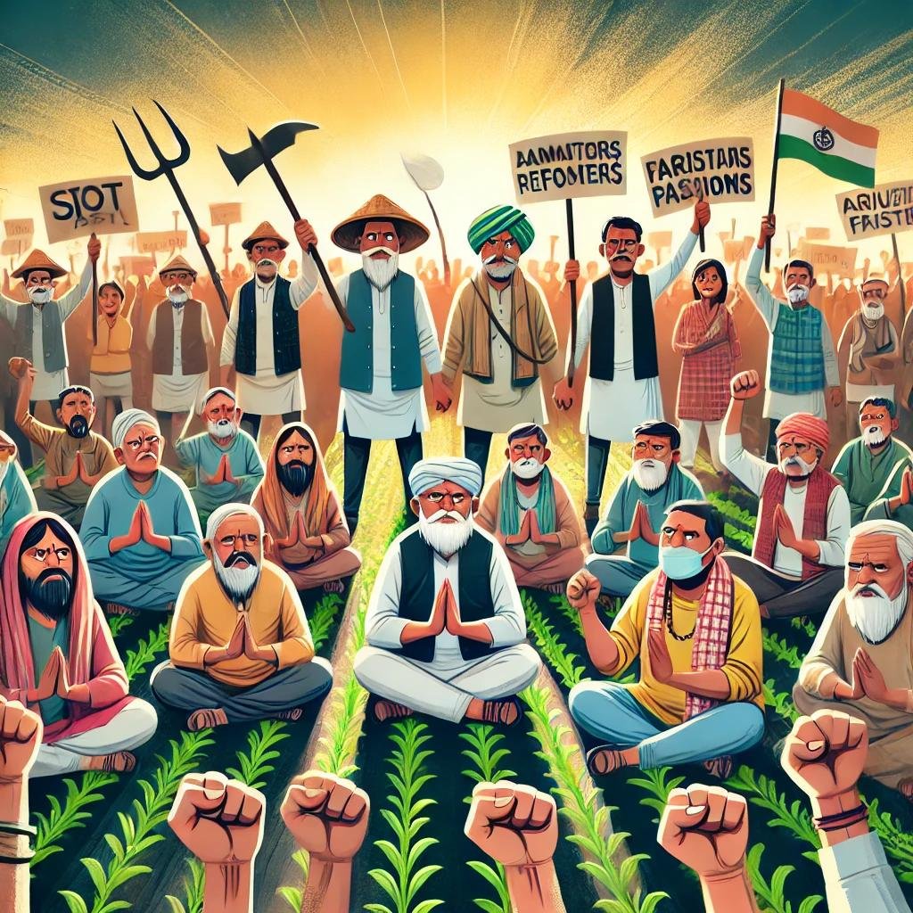 modi government A_group_of_farmers_protesting_peacefully_against_a.