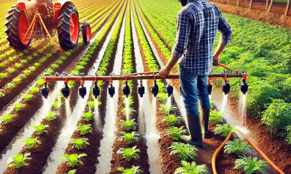 Modi government A_modern_Indian_farmer_working_in_the_field_with_a