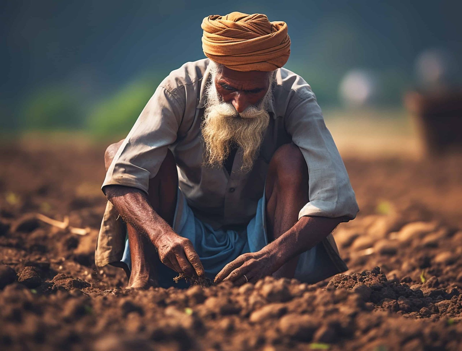 land-holding farmers portrait-indian-man-field