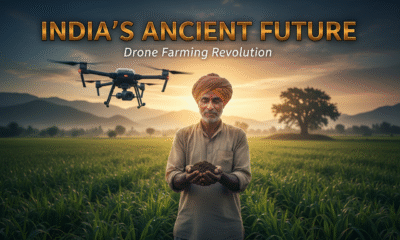 Farmer operating a drone to monitor crops, leveraging advanced technology for efficient and sustainable farming practices.