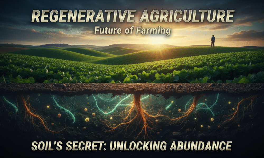 Regenerative agriculture focuses on improving soil health by increasing organic matter and fostering beneficial microorganisms for better crop yields