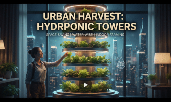 Urban vertical garden on a balcony with thriving herbs, ideal for small spaces and homegrown food in 2025