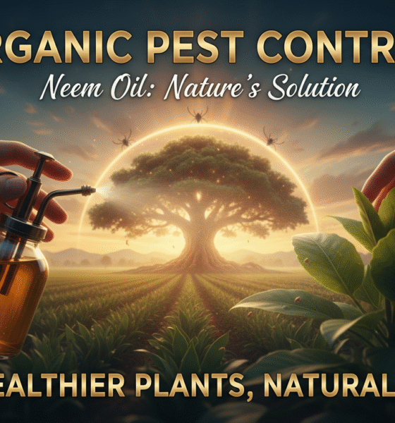 Applying neem oil to plants to control pests organically, a safe and effective solution for healthier crops