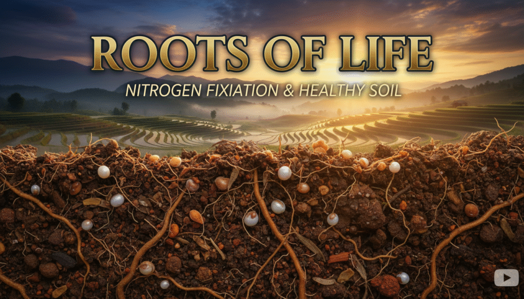 Nitrogen fixation in rice crops using natural soil bacteria