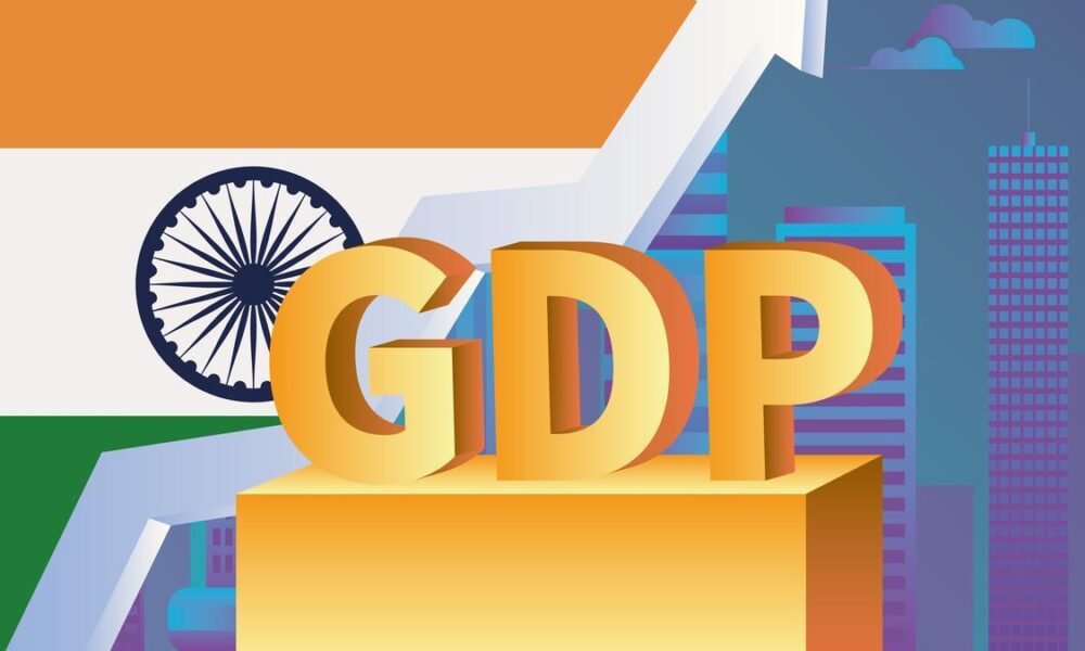 India GDP growth 7.6% FY26 skyline representing economic growth and new GDP series data
