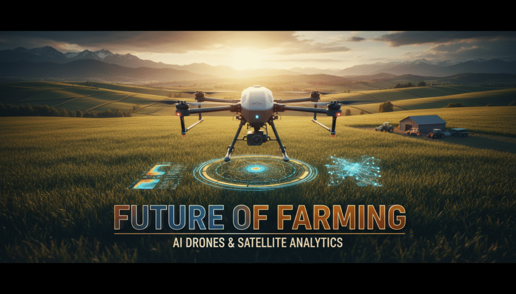 DJI Agras drone integrated with satellite and AI precision agriculture