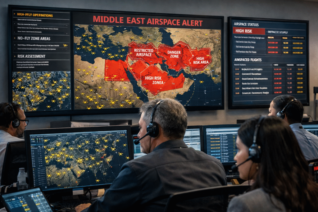 Flight cancellations in India due to Middle East airspace closures and Iran Israel conflict escalation.