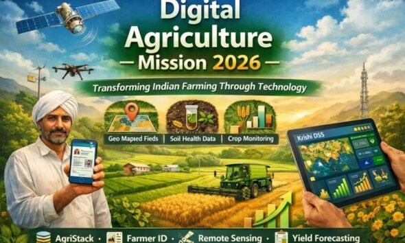 Digital agriculture India farmer using smart technology in field