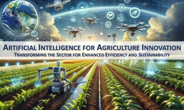 AI in agriculture smart farming technology farmer using tablet in field