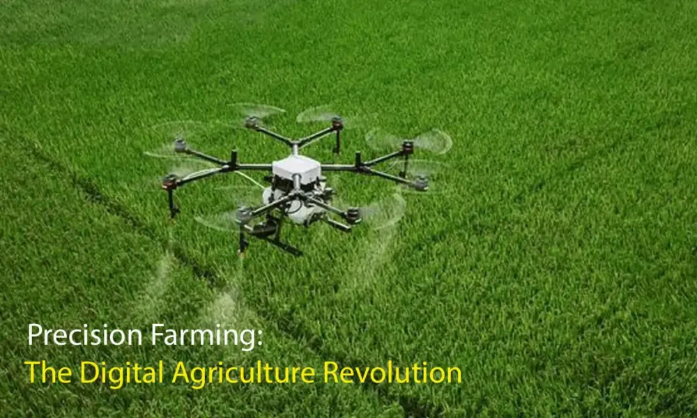 AI-driven precision agriculture in Indian farming showing smart farming technology and crop monitoring