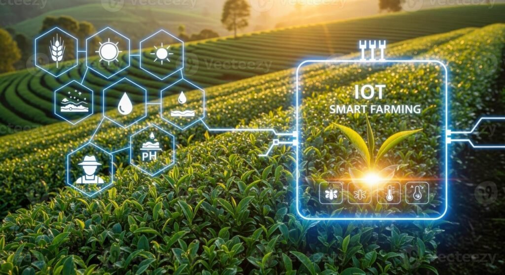 farmer using IoT technology for precision agriculture and better yields
