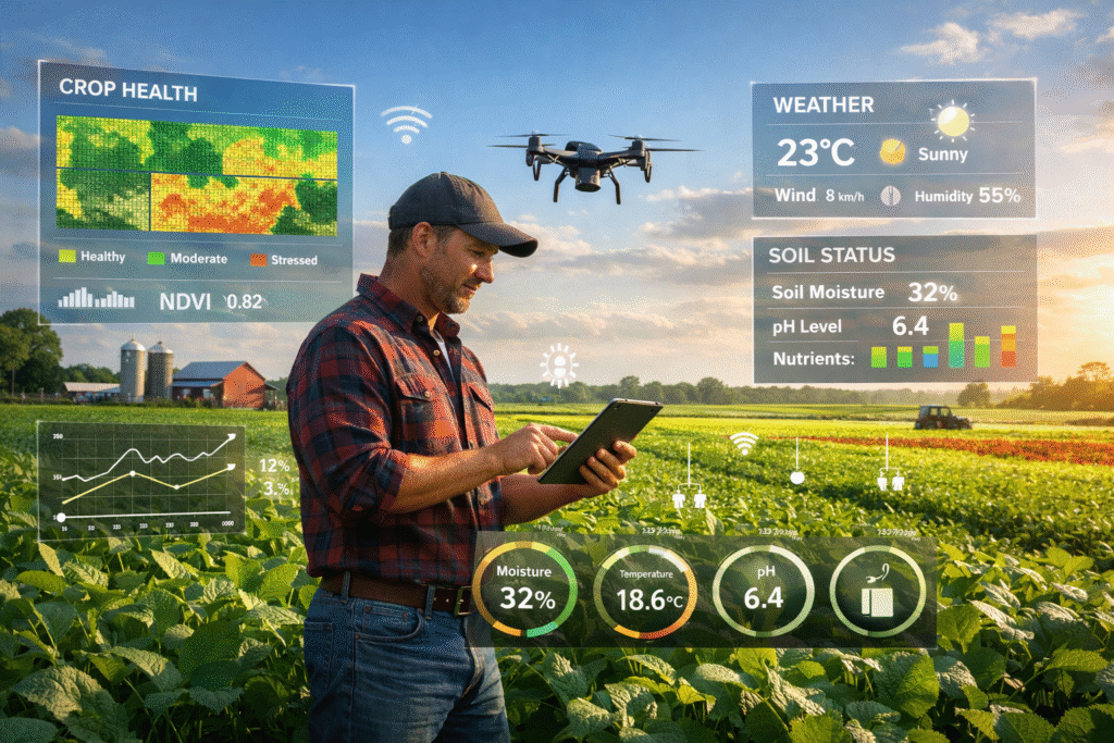 crop monitoring software using drone technology in precision agriculture
