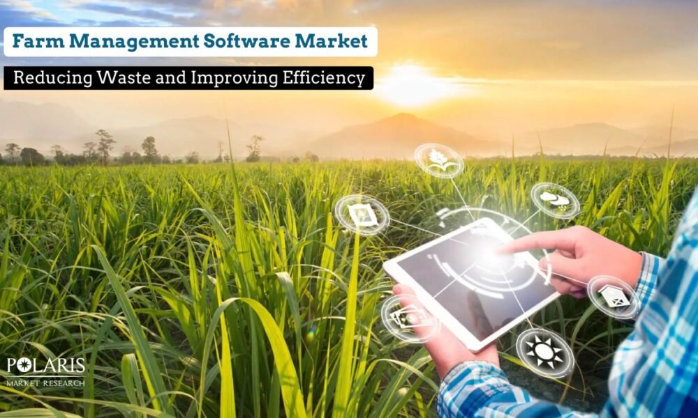 farm management software dashboard in modern smart farming field