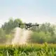 drone technology in agriculture crop spraying using drone over farm field