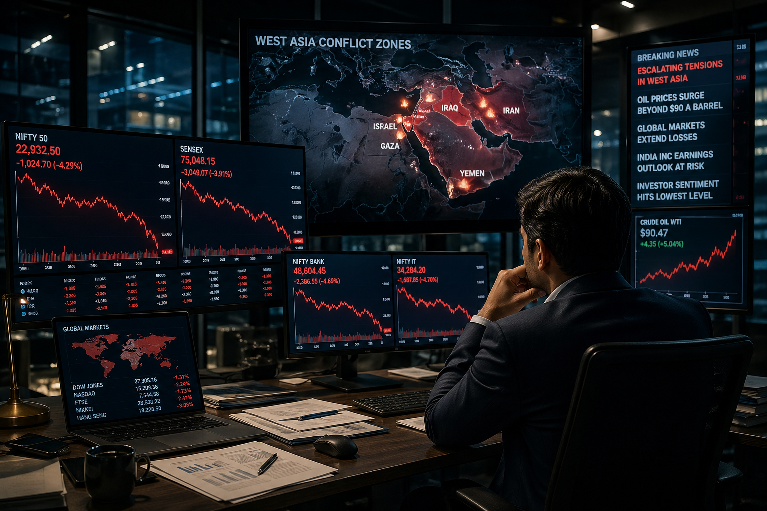 India Inc earnings forecast 2027 decline stock market analysis global tension impact