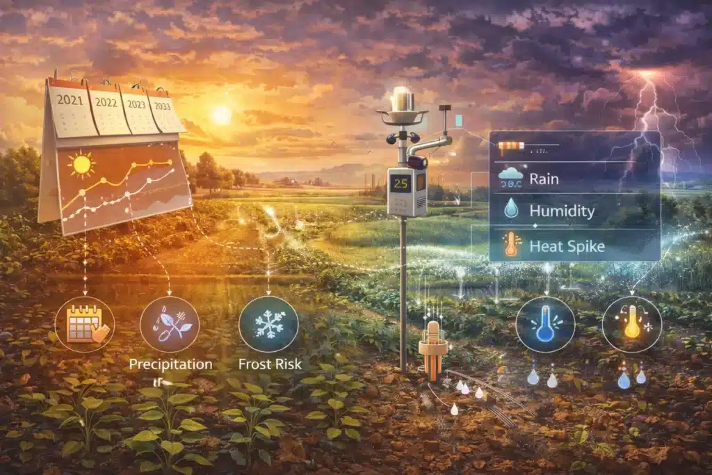 Precision agriculture using weather data for crop management