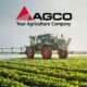 AGCO Corp stock outlook with high-horsepower tractor and precision agriculture technology in a modern farming field.