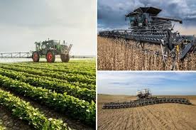 AGCO precision agriculture and smart farming equipment used by a farmer inside a modern tractor cabin.