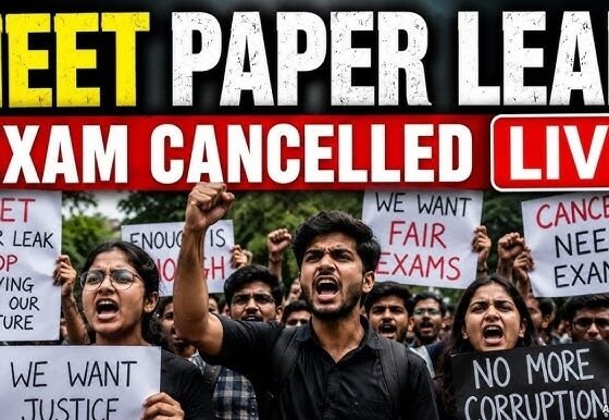 NEET UG 2026 protest students demanding exam cancellation and paper leak investigation in India