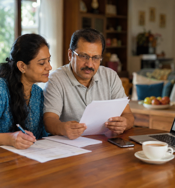 Indian couple planning Pension ULIP retirement plan for long-term retirement corpus and financial security.