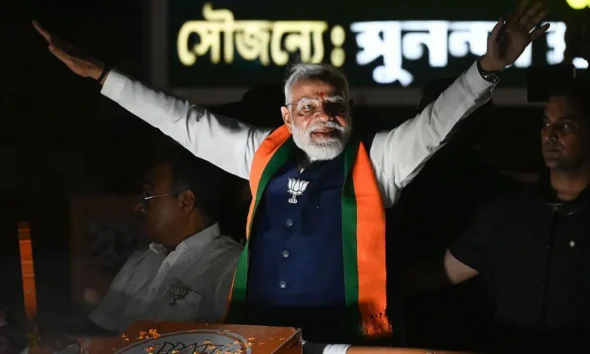 BJP rally in West Bengal showing massive crowd support and political campaign strategy