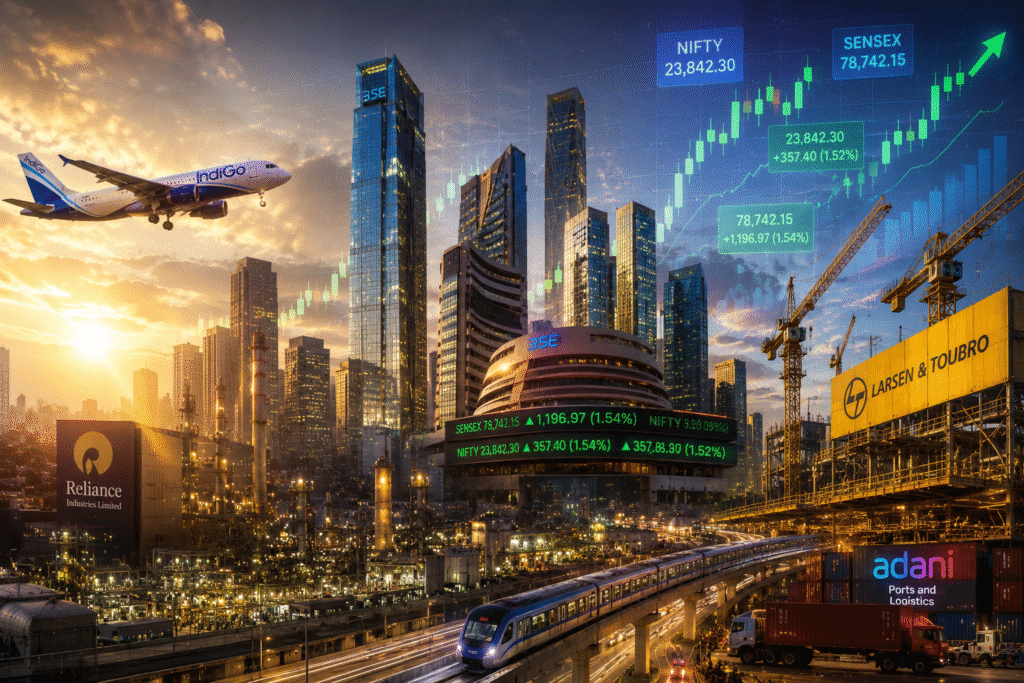 Indian Stock Market Growth Crude Oil Impact Infrastructure and Aviation Stocks