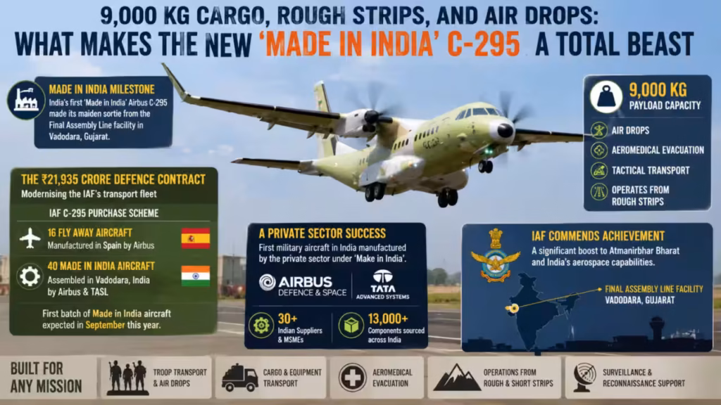 Airbus Tata C295 aircraft manufacturing facility supporting Make in India defence aerospace initiative